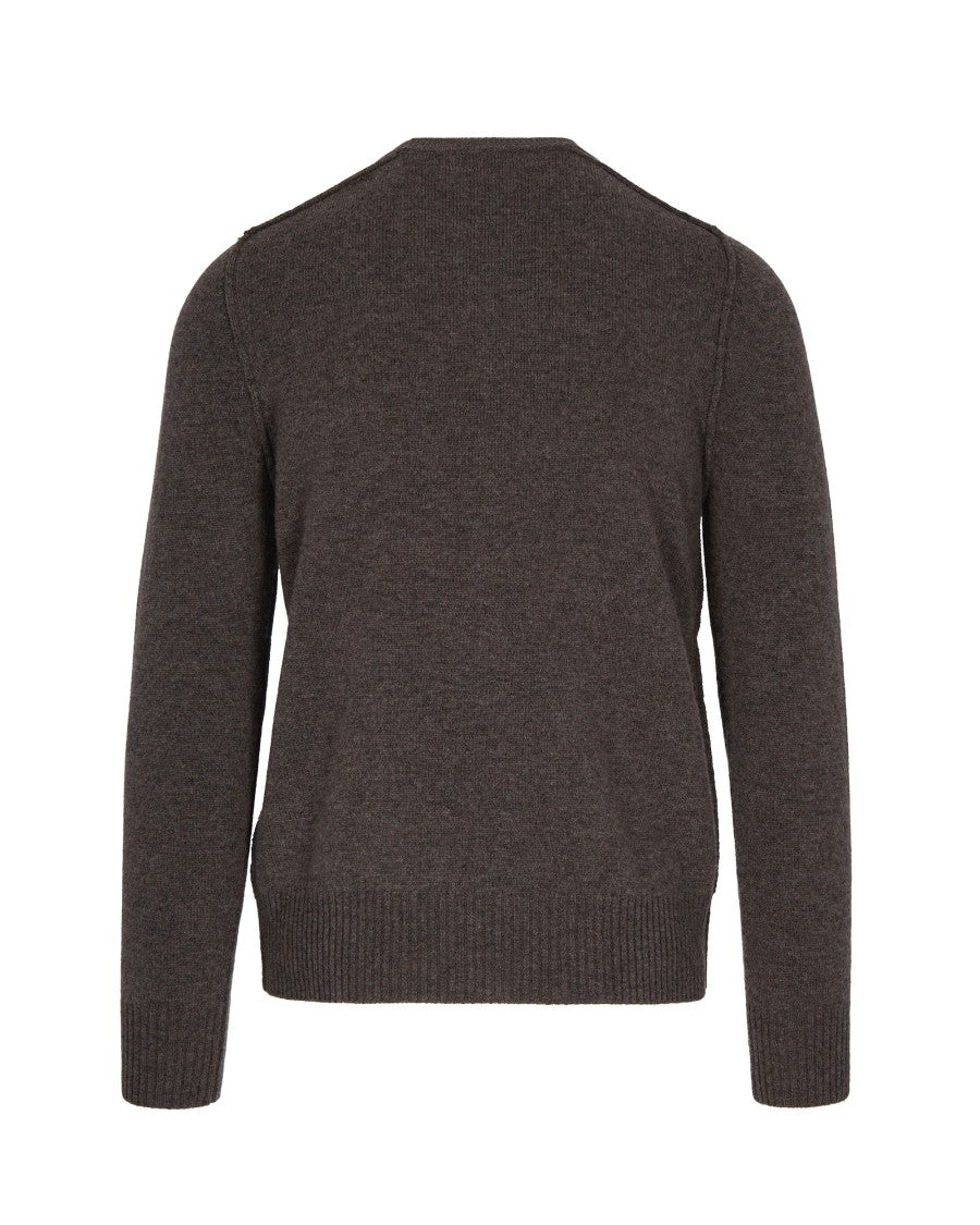 Paolo Pecora Mud Melange Virgin Wool Sweater