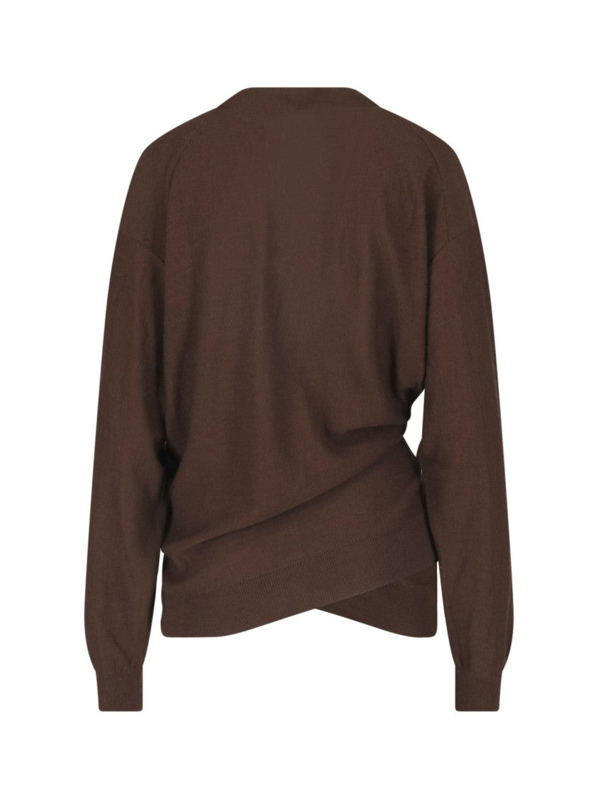 Lemaire Twisted V-Neck Wool-Blend Cardigan