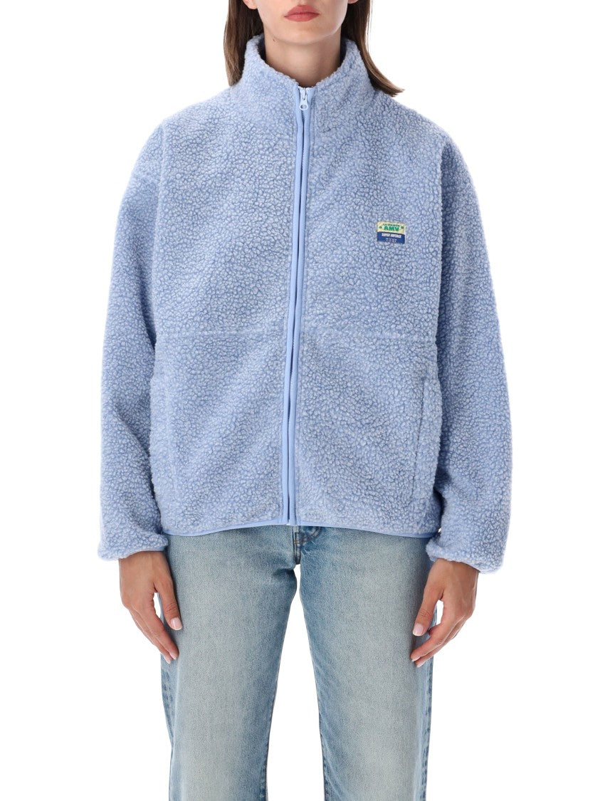 American Vintage Light Blue Hok Town Pile High-Collar Zip Fleece Jacket