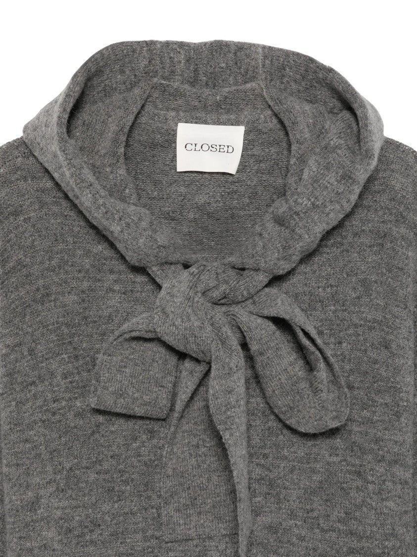 Closed Grey Bow Detail Knitted Sweater
