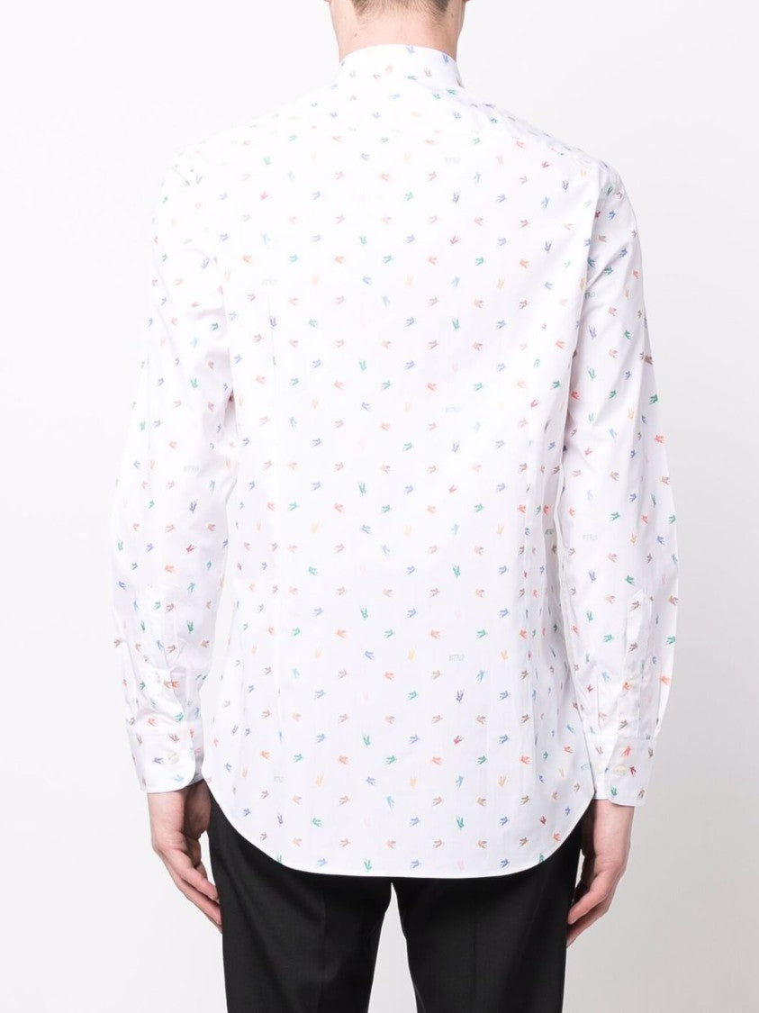 Etro Pegaso Jacquard Long-Sleeve Shirt In Off-White