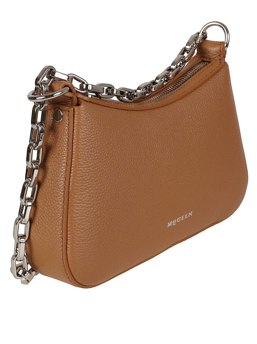 Alexander Mcqueen Curved Silhouette Bag In Pink Full-Grain Calf Leather
