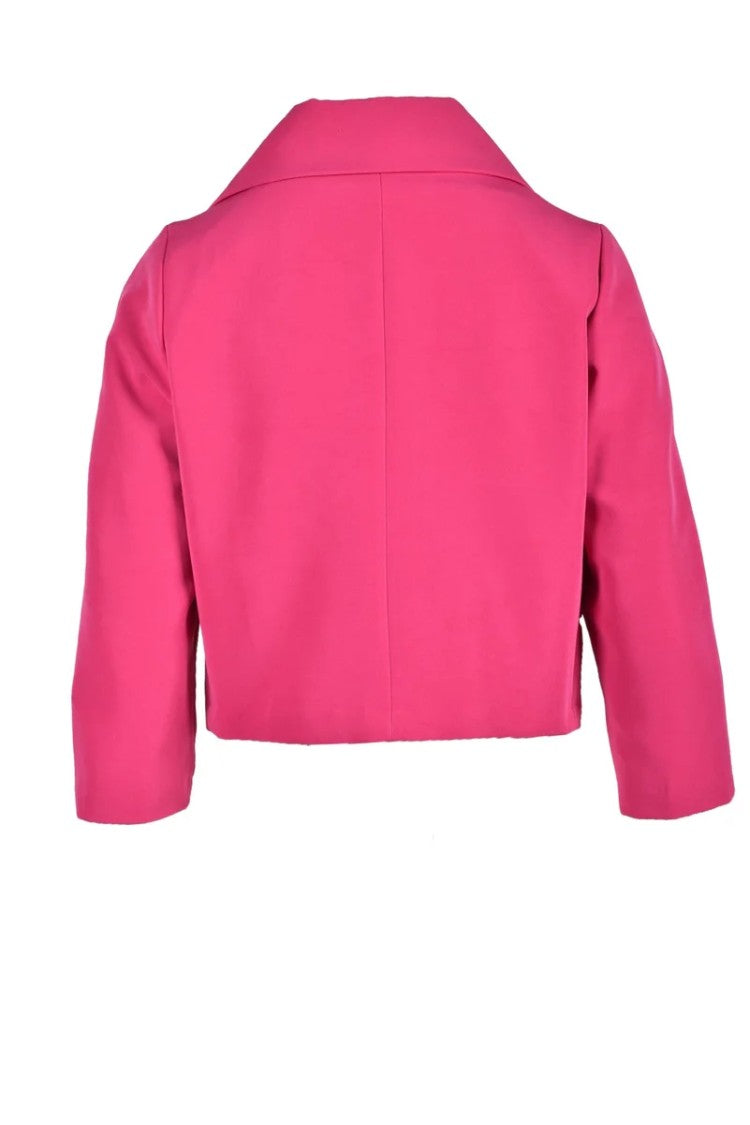 Lvl Level Vibes Level Fuchsia Cropped Polyester-Blend Jacket
