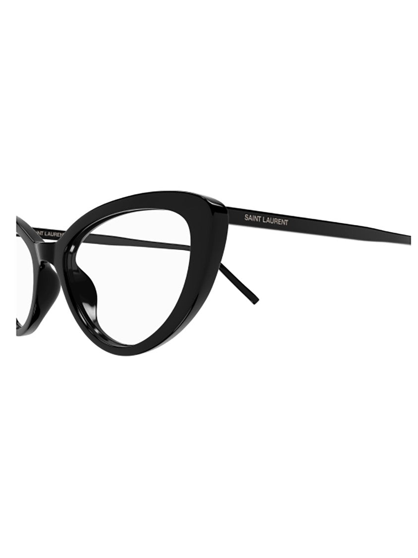 Saint Laurent Glossy Black Cat-Eye Optical Frames