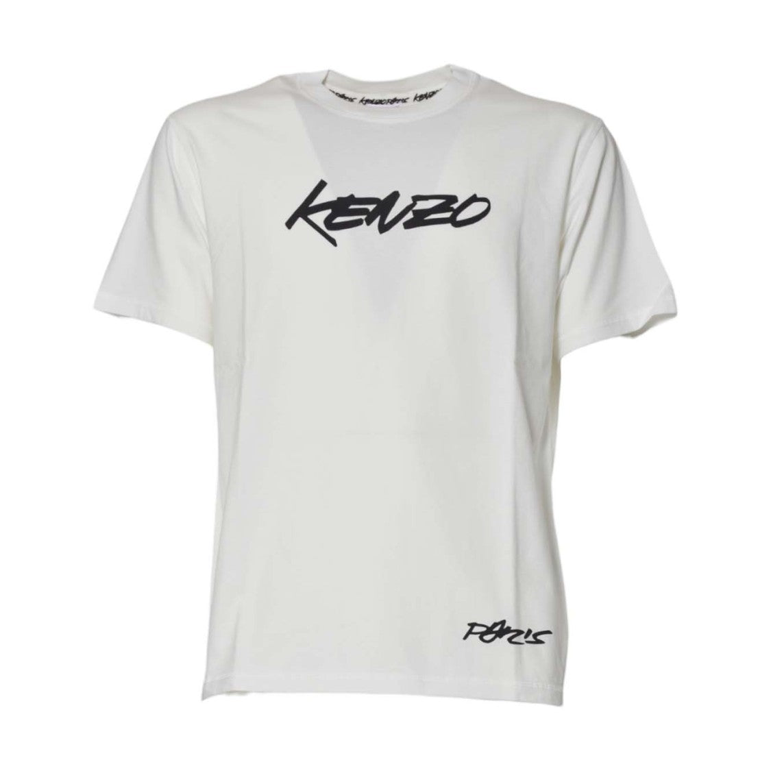 Kenzo Graphic Logo White T-Shirt With Crew Neckline