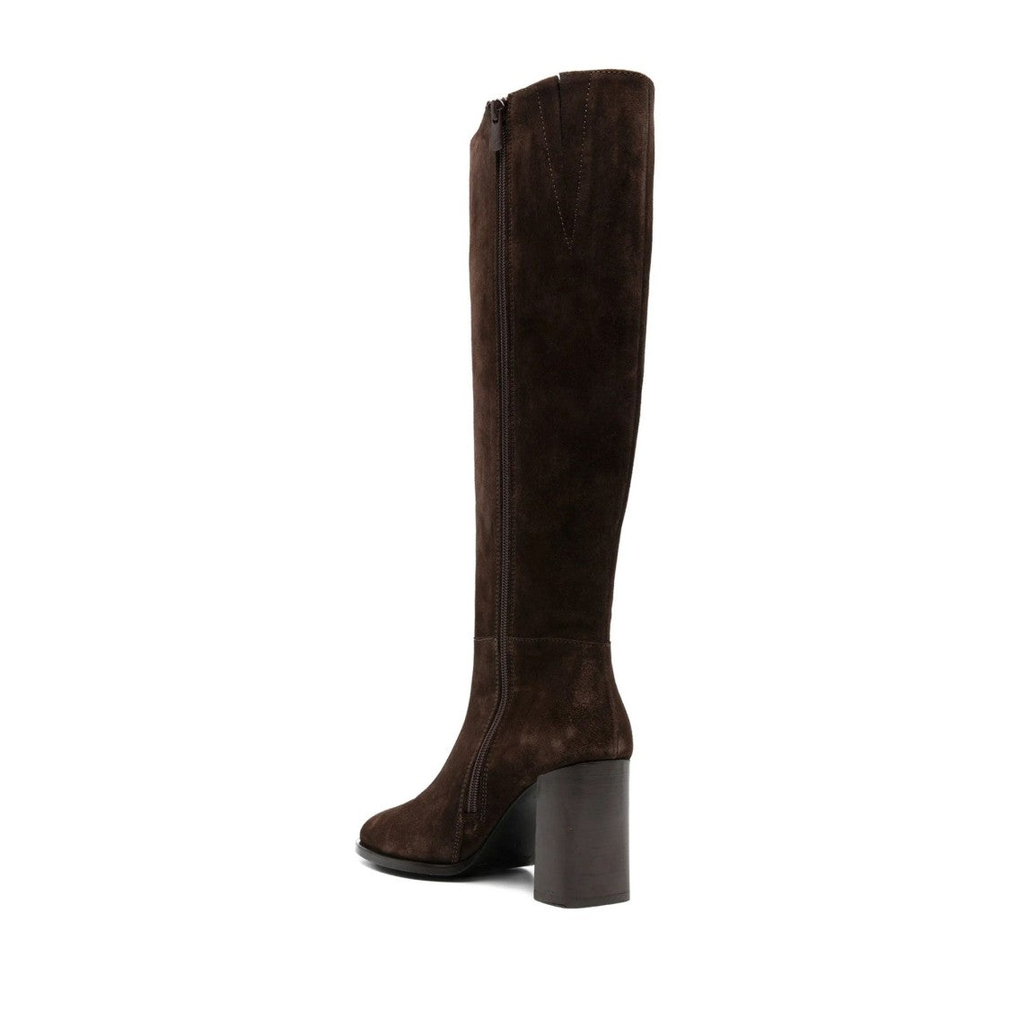 Adrianna Feretti Brown Rounded Toe Block Heel Suede Boots