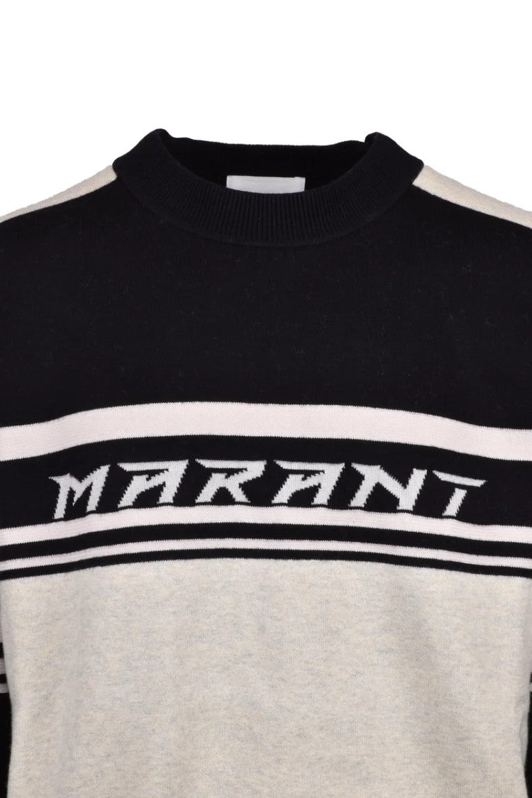 Isabel Marant Knit Sweatshirt Crewneck - Beige/Black