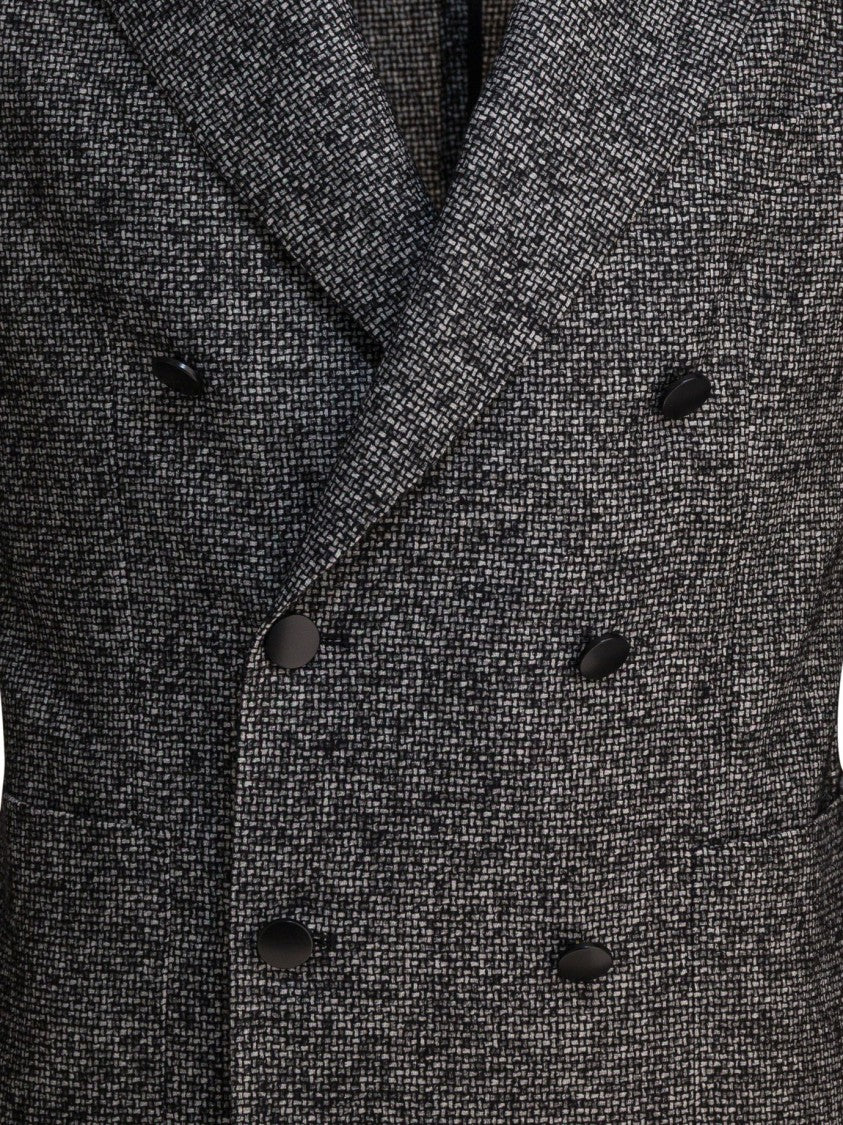 Tagliatore Double-Breasted Textured Wool Blend Jacket