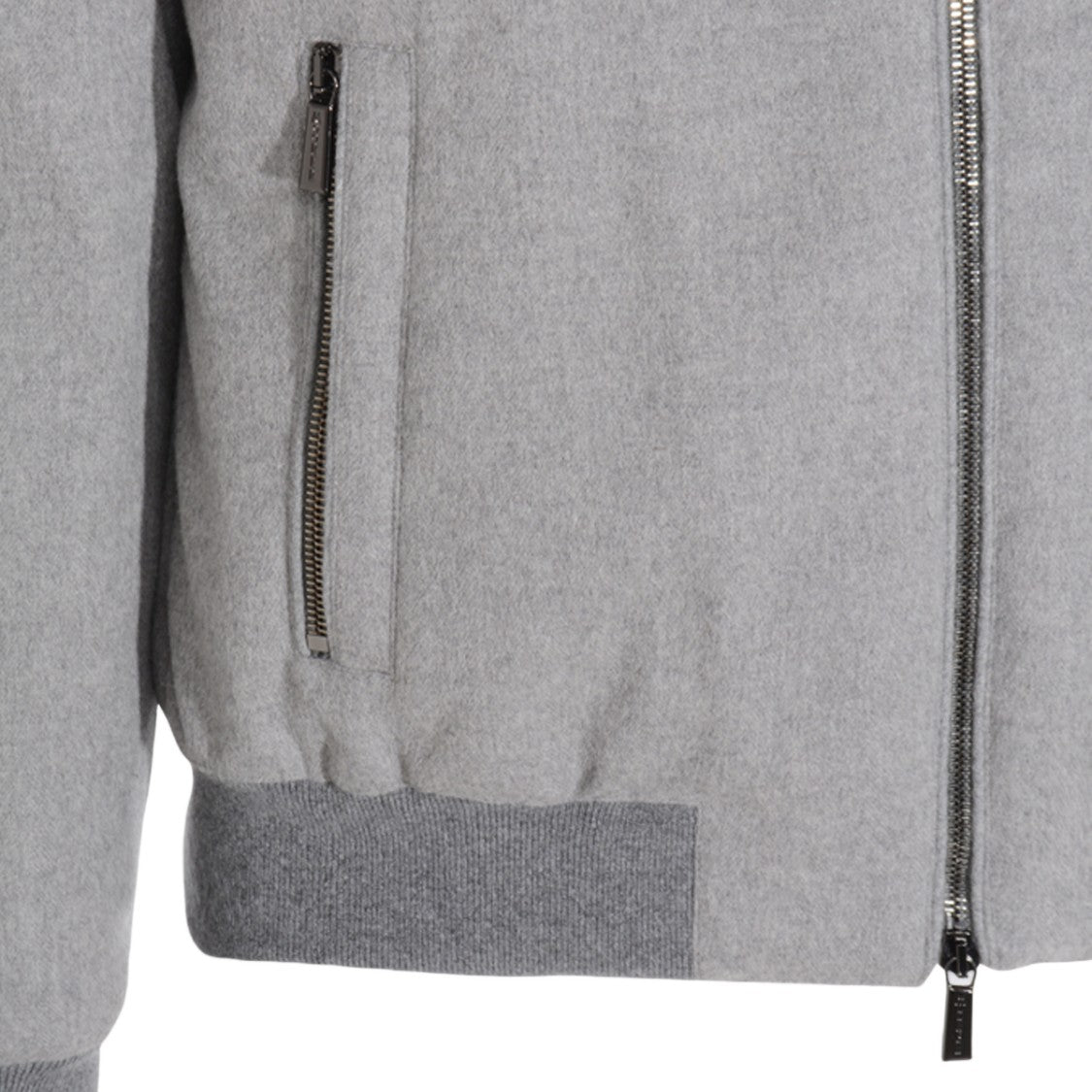 Moorer Hooded Grey Jacket With Zippered Pockets