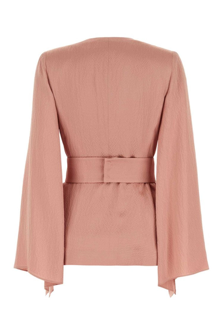 Max Mara Powder Pink Satin Occhi Blouse