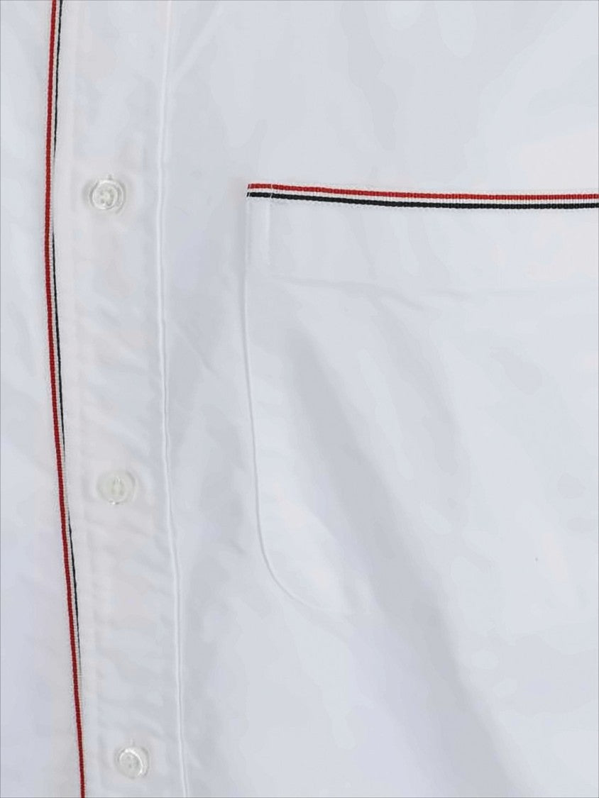 Thom Browne Long-Sleeve Cotton Shirt With Subtle Piping Details