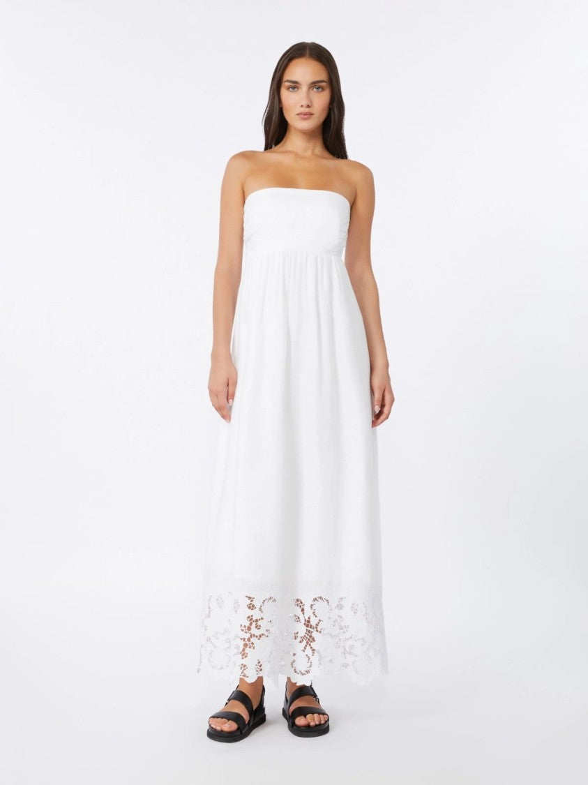 Max Mara Strapless Maxi Dress With Gathered Waist