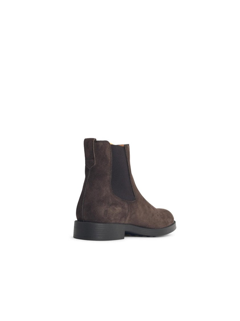Tod's 'Chelsea' Brown Suede Leather Ankle Boots