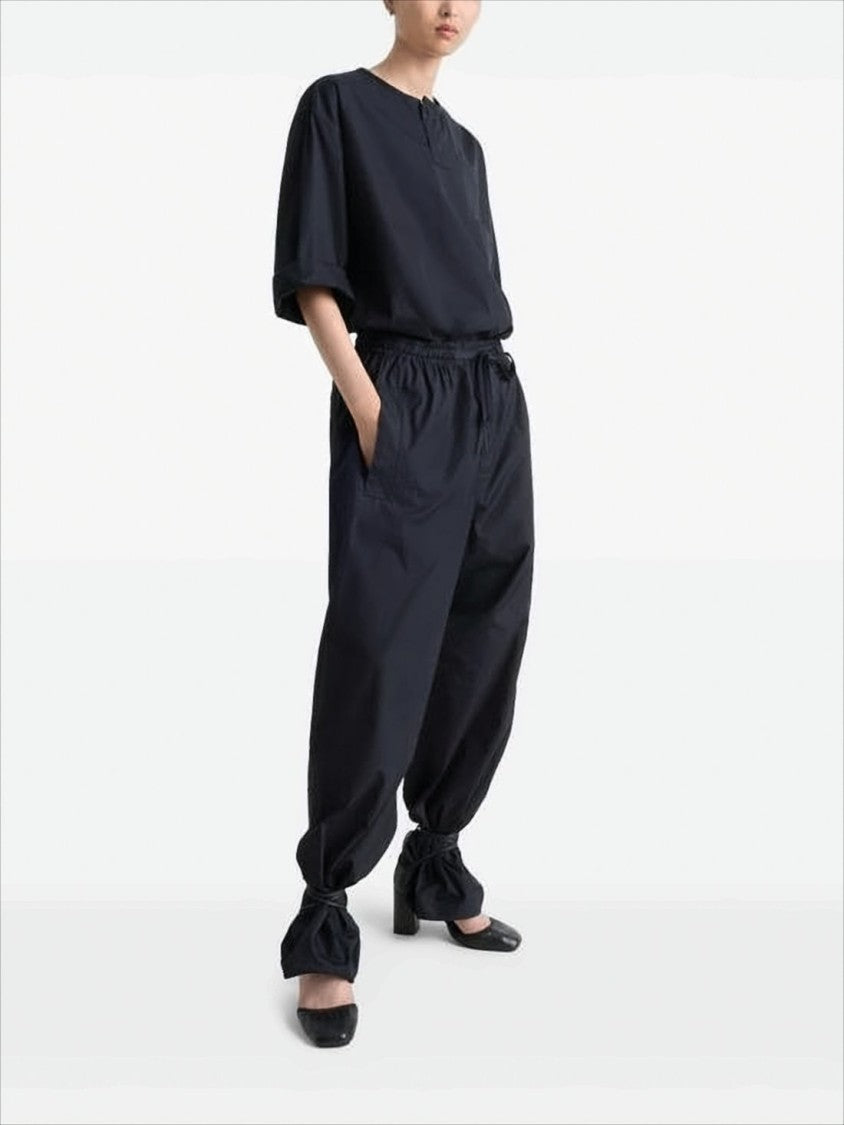 Lemaire Boxy Black Blouse With Round Neckline