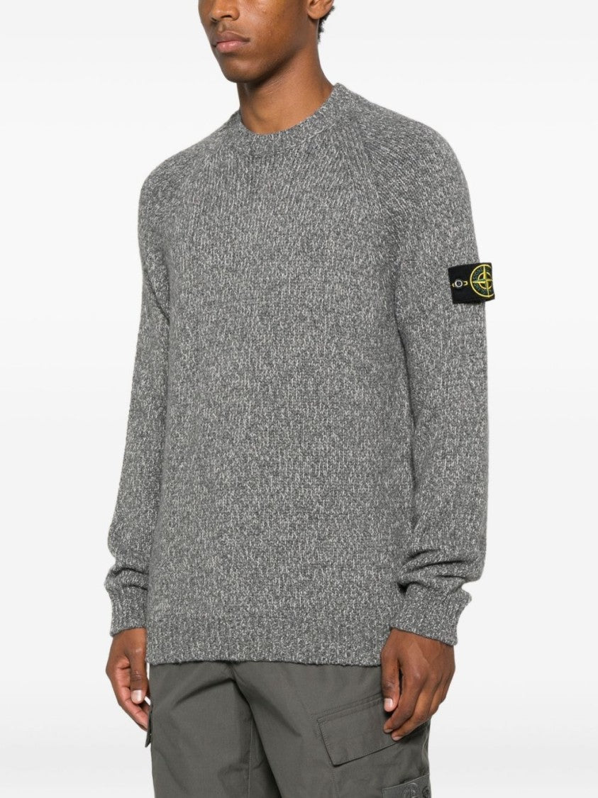 Stone Island Textured Knit Gray Sweater