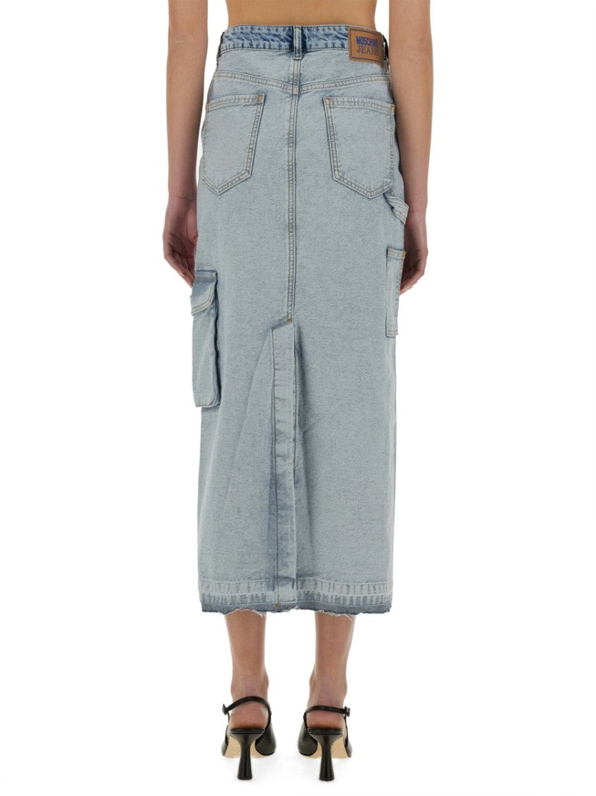 Moschino High-Waisted Long Denim Skirt