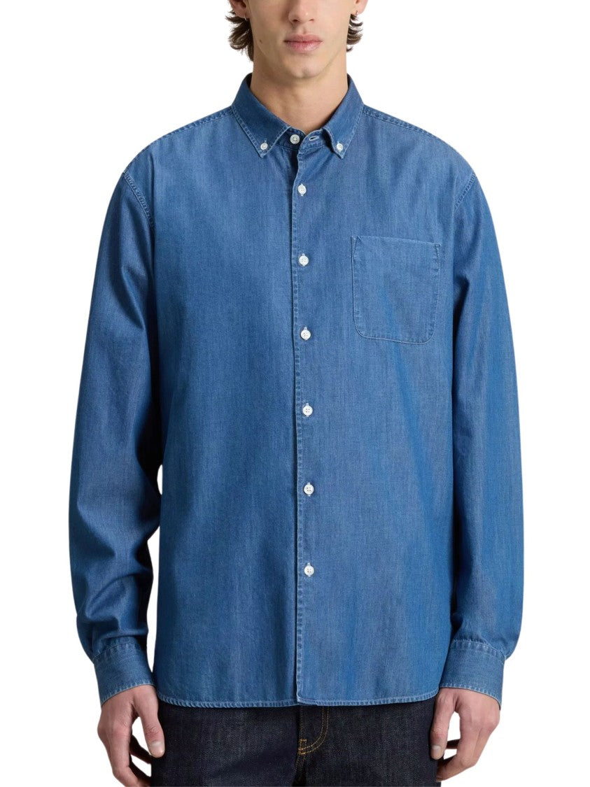 Woolrich Classic Blue Denim Button-Down Shirt