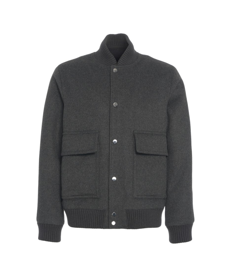 Woolrich Misto Lana 'Miles' Bomber Jacket With Ribbed Detailing And Flap Pockets