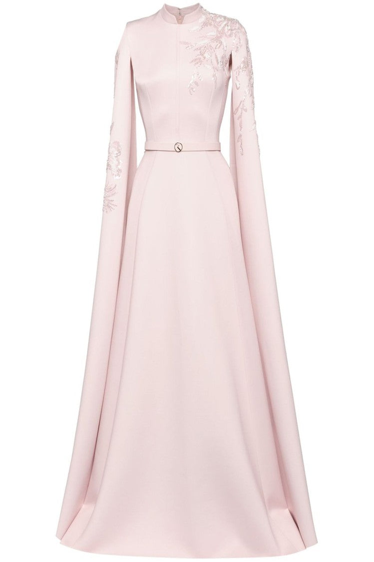 Saiid Kobeisy Floral Embroidered Scuba Kaftan