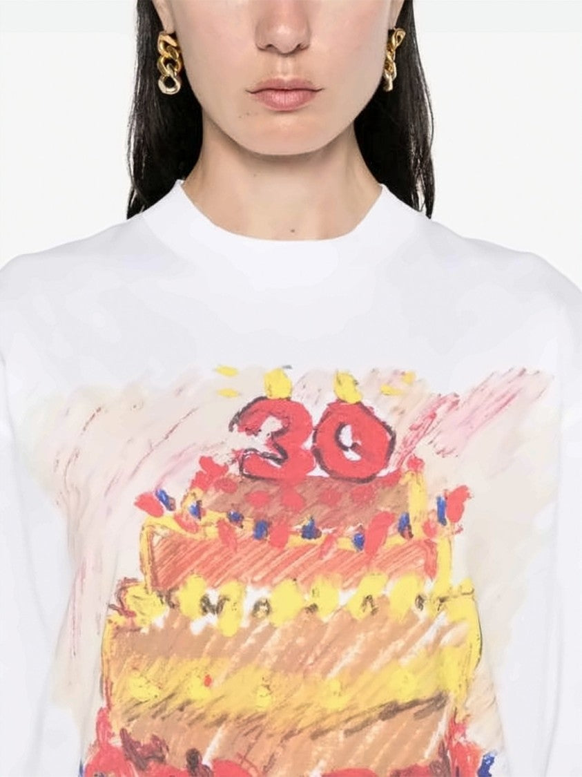 Marni Artistic Multicolor Cake Print Short-Sleeve T-Shirt