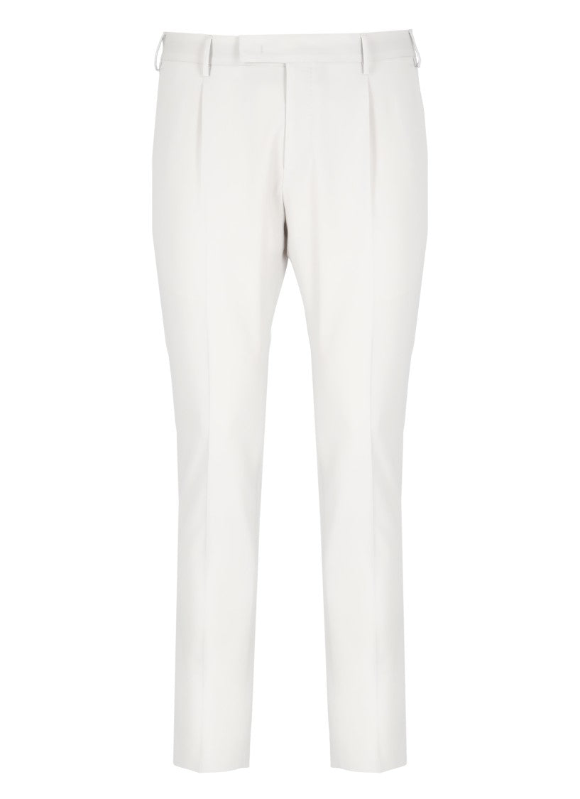 Pt Torino Beige Cotton Trousers