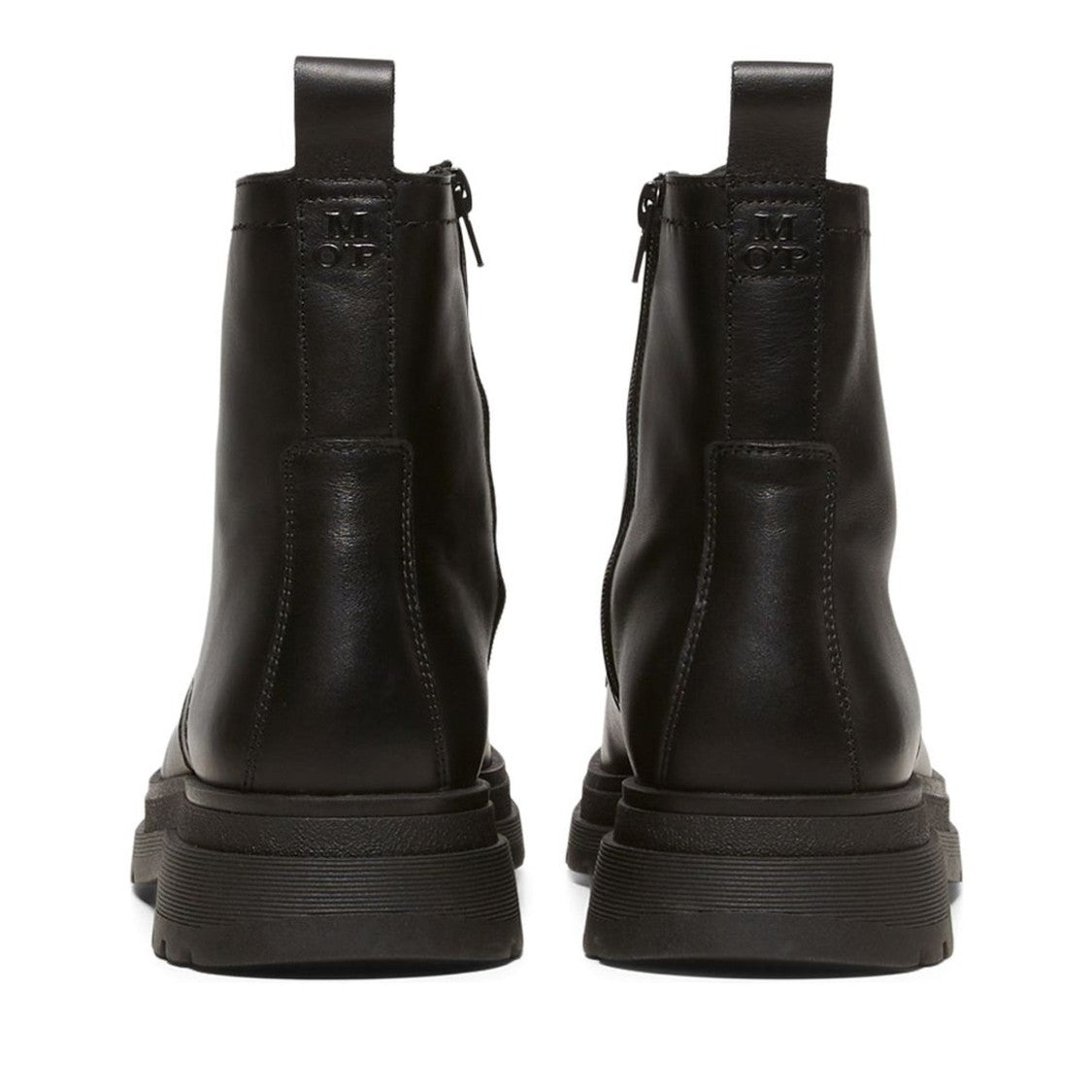 Marc O'polo Black Martin 13A Leather Lace-Up Side Zip Boots