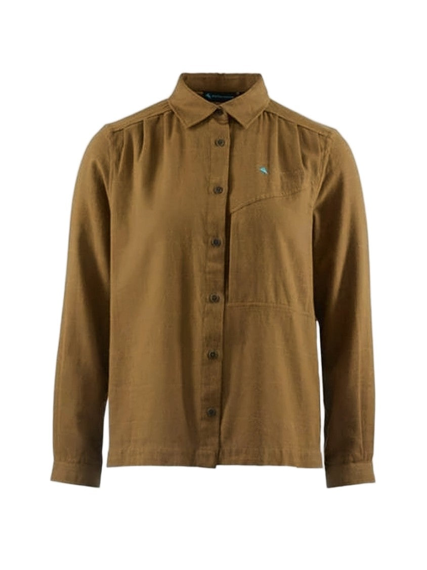 Klattermusen Long-Sleeved Brown Shirt With Button-Down Front And Relaxed Fit
