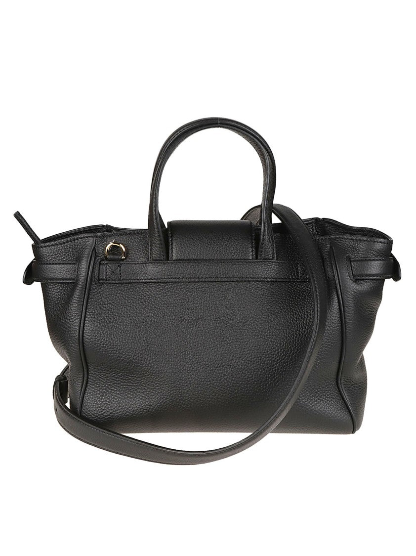 Lancel Thea Small Structured Pebbled Cow Leather Handbag