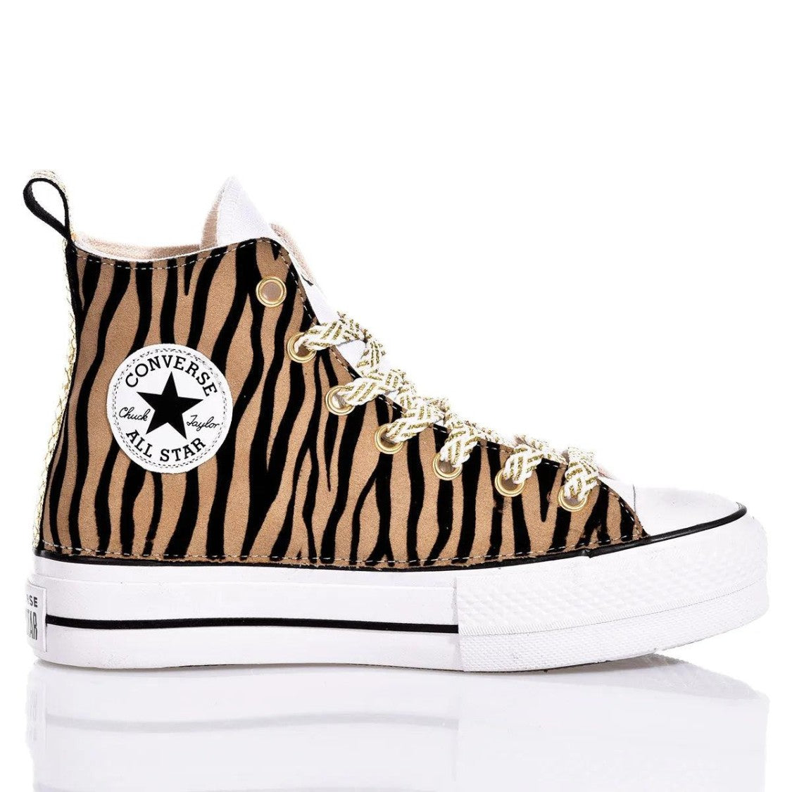 Converse High-Top Platform Sneakers With Striking Zebra Print Detail