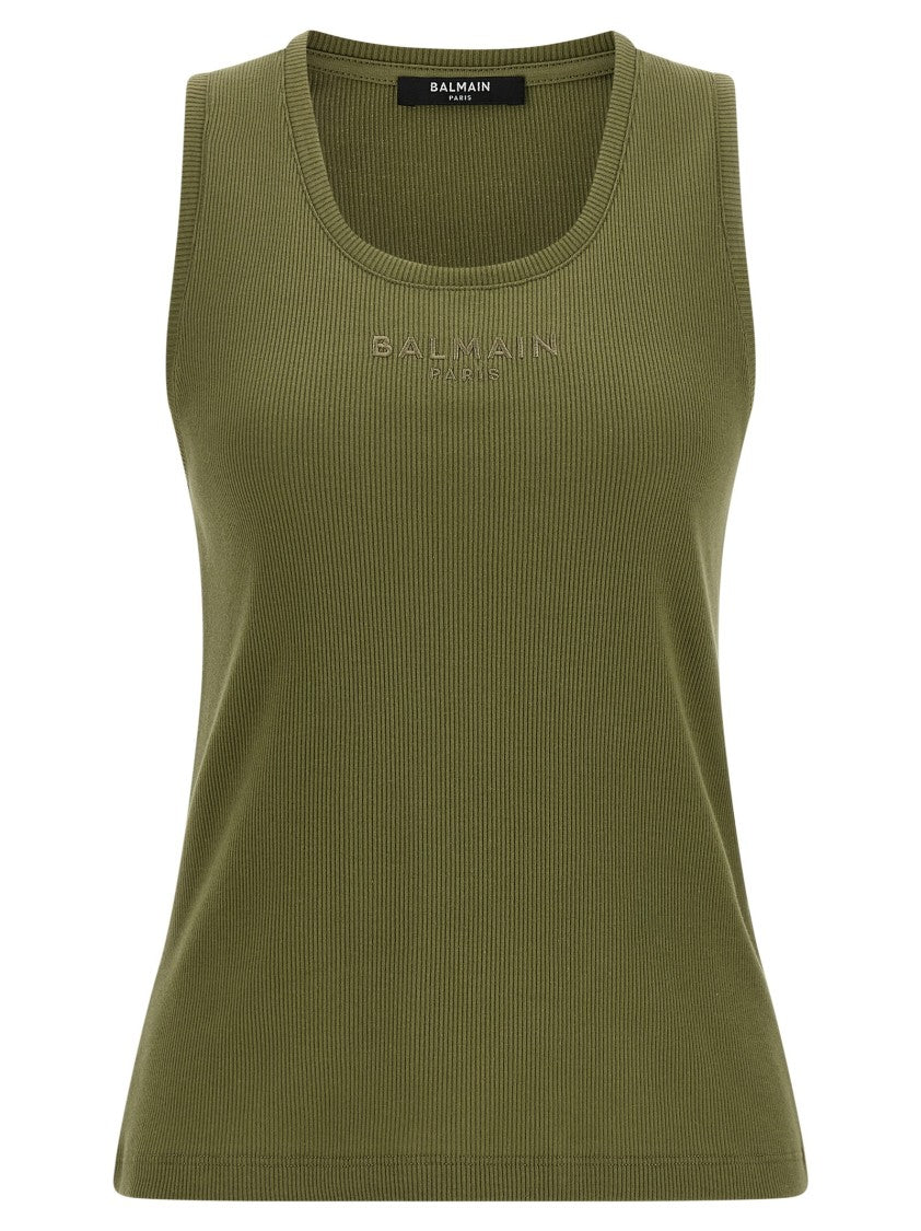 Balmain Logo Embroidery Tank Top