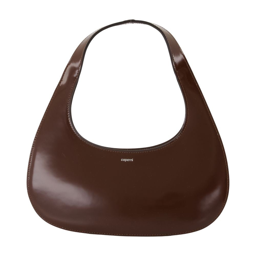 Coperni Crescent-Shaped Calfskin Handbag With Embossed Logo