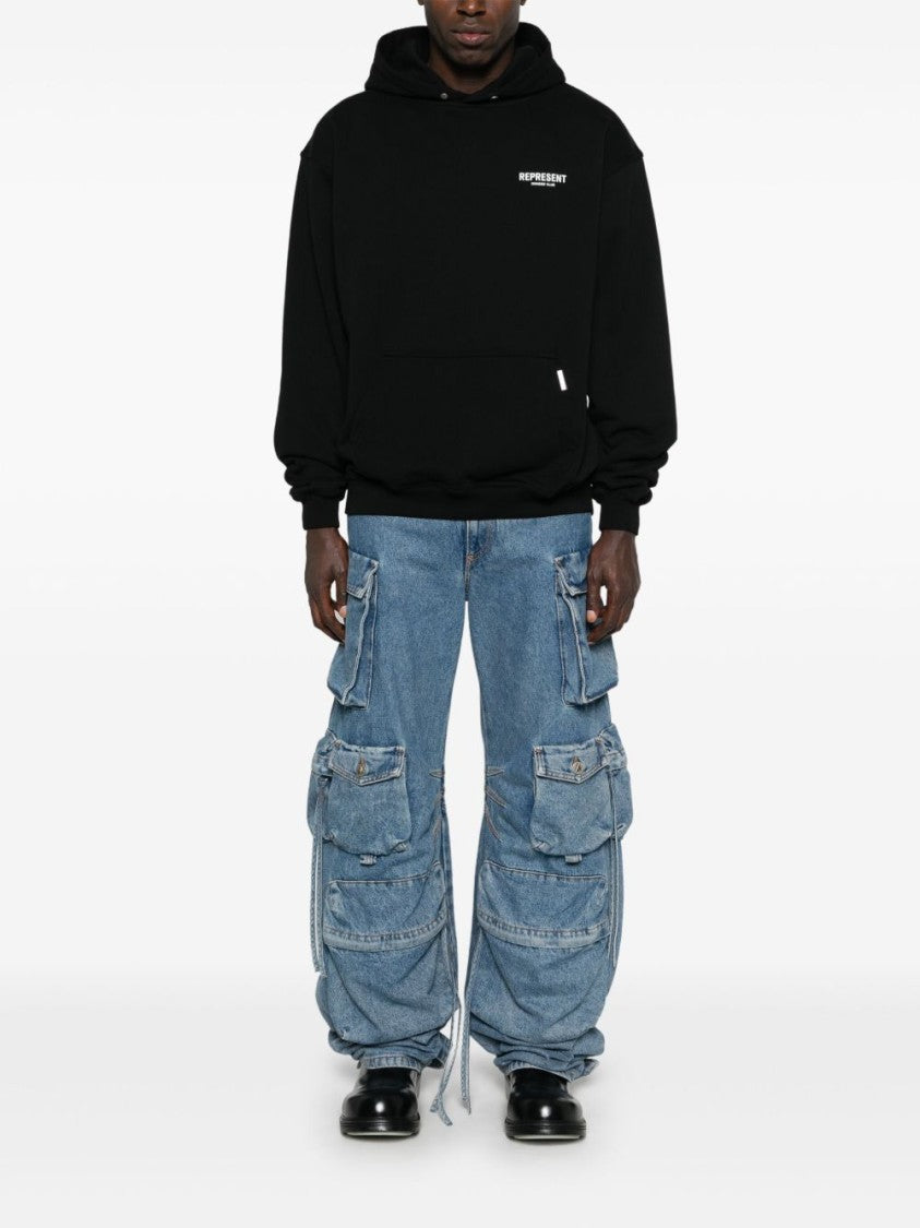 Represent Black Cotton Jersey Hoodie