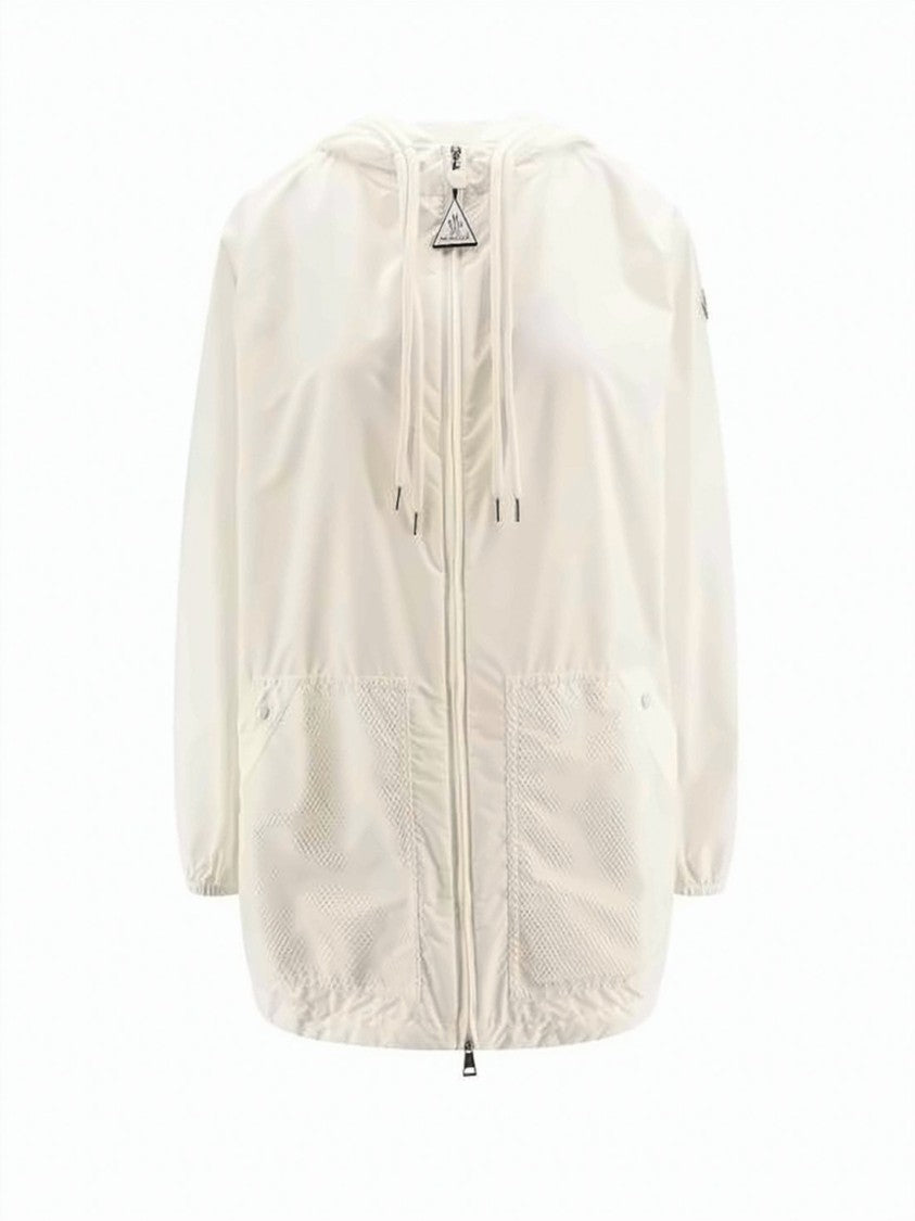 Moncler Lightweight Front-Zip Jacket With Adjustable Hood And Embossed Logo