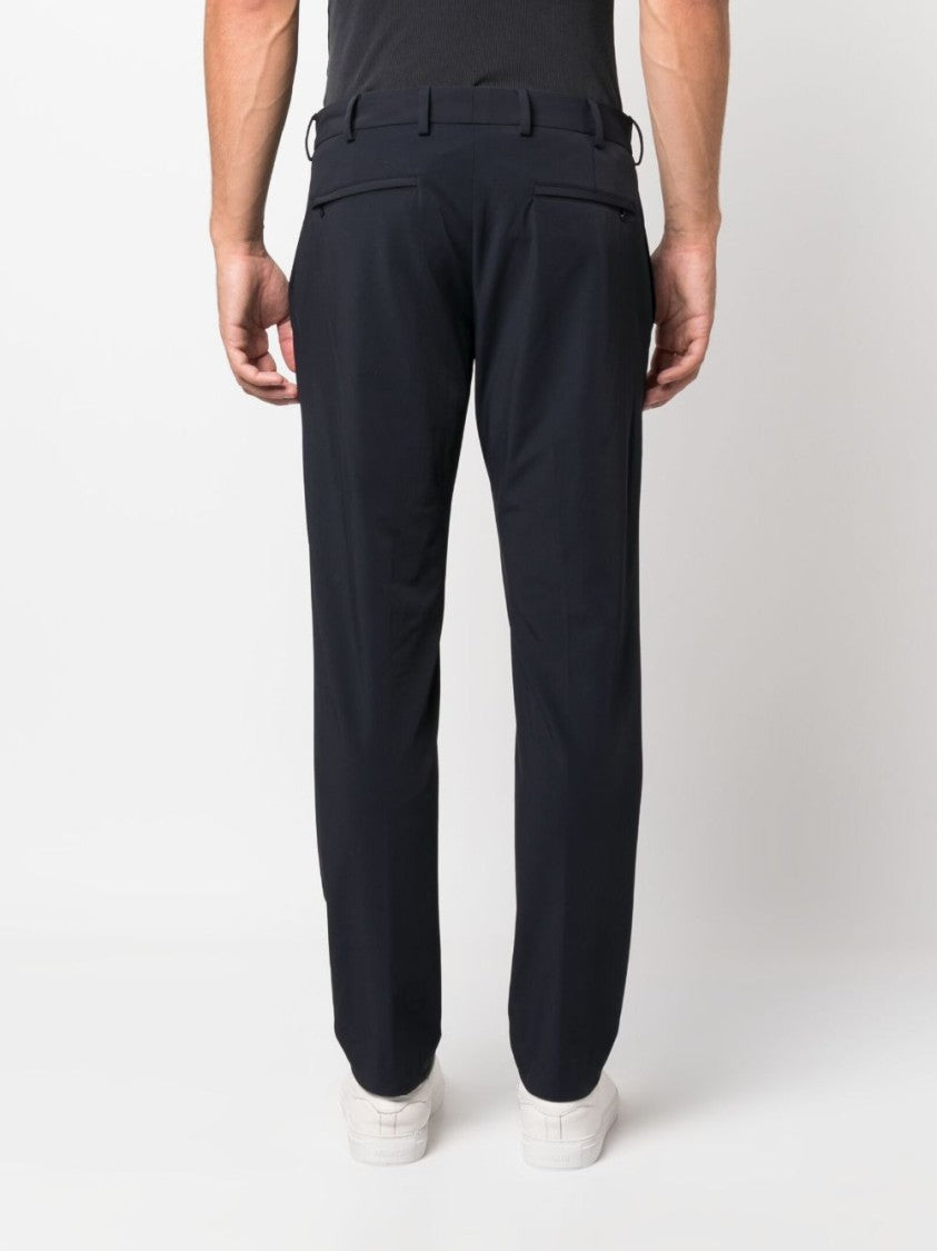 Pt Torino Tailored Blue Trousers With Flat Front