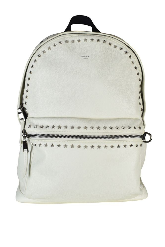 Jimmy Choo Cream White Leather Backpack