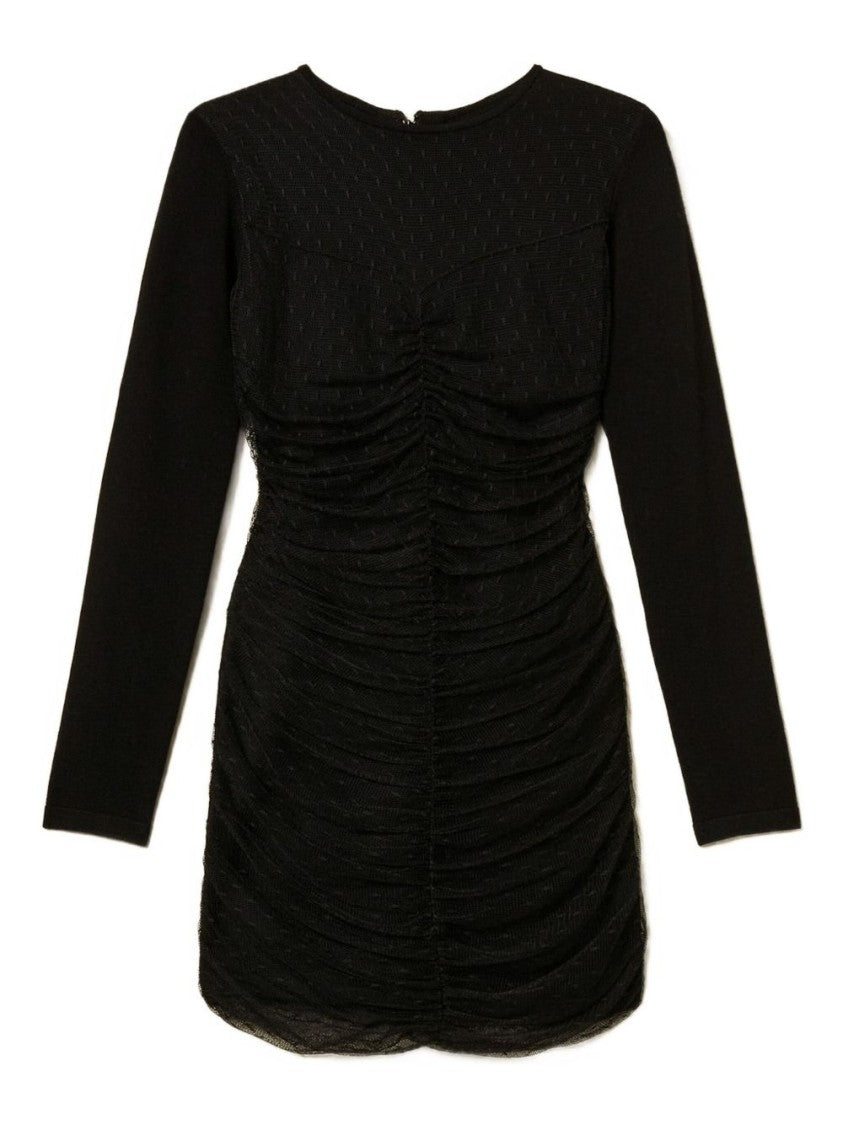 Twin-Set Fitted Mini Dress With Ruched Texture