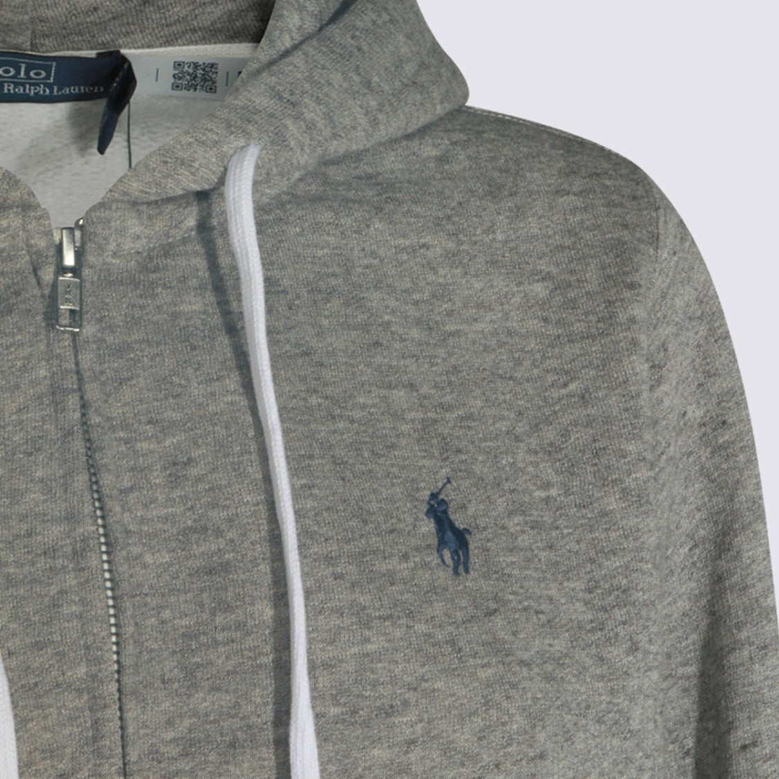 Polo Ralph Lauren Zip-Up Hoodie Sweater With Embroidered Logo And Front Pockets