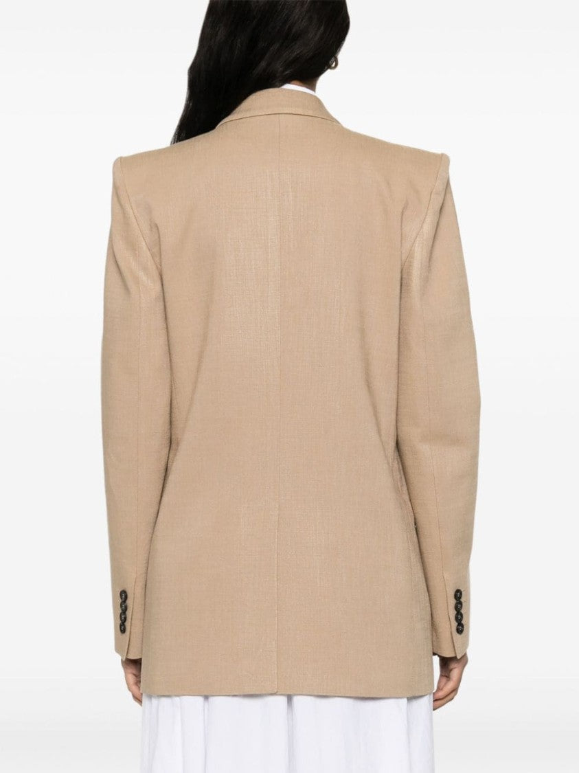 Msgm Light Brown Slub Texture Jacket