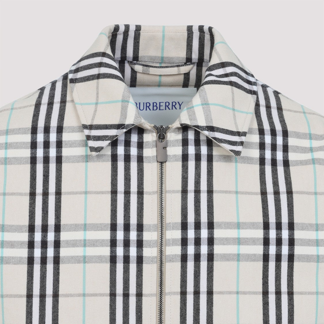 Burberry Full Zip Over Beige Cotton Jacket