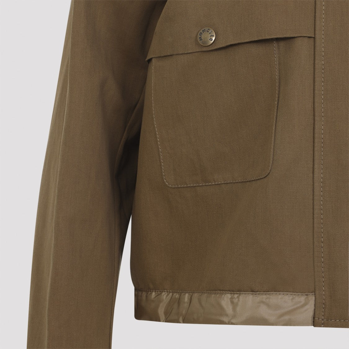 Moncler Cropped Button-Up Jacket With Contrasting Collar