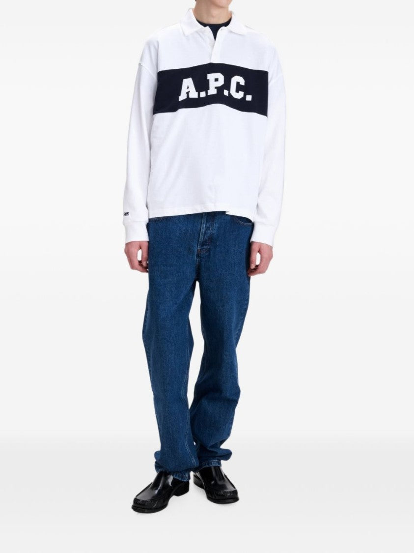 A.P.C. Rugby-Style Logo Print Polo Shirt