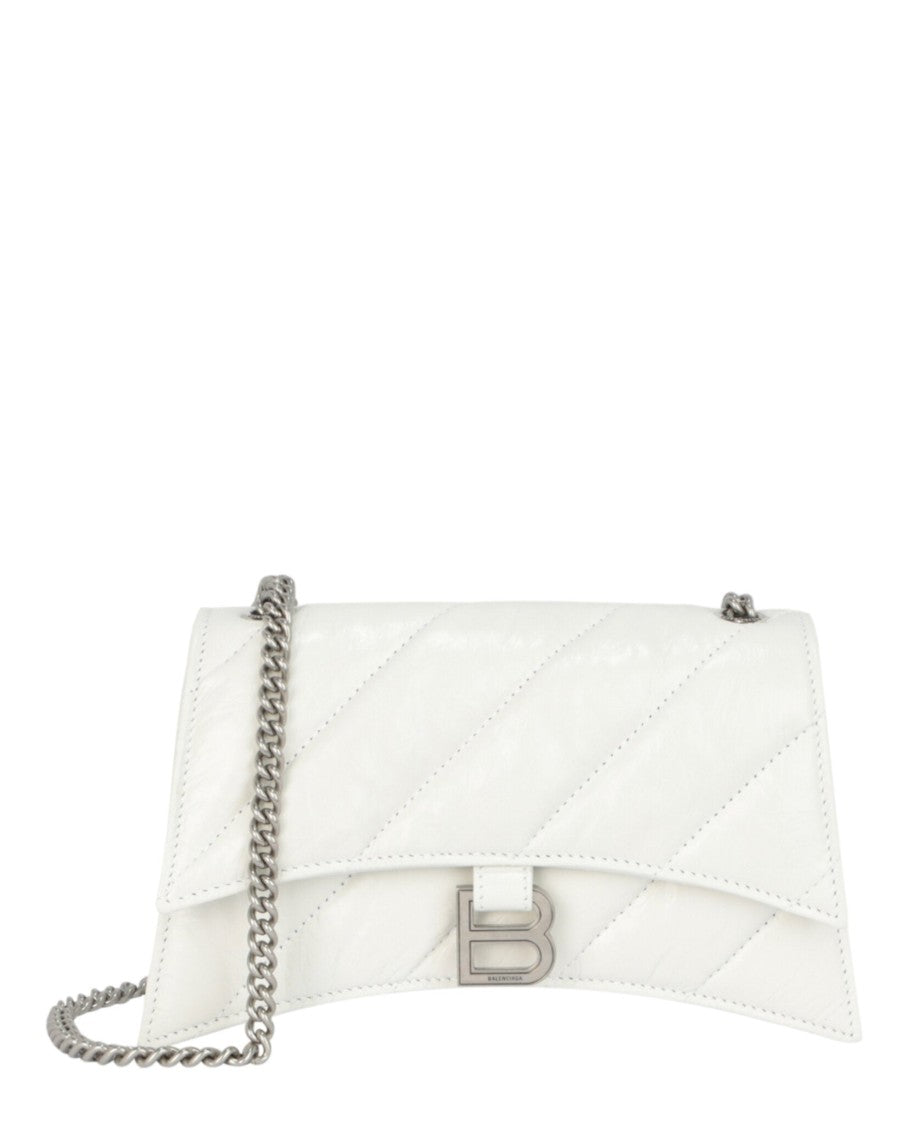 Balenciaga Quilted Calfskin Leather Shoulder Bag With Chain-Link Strap