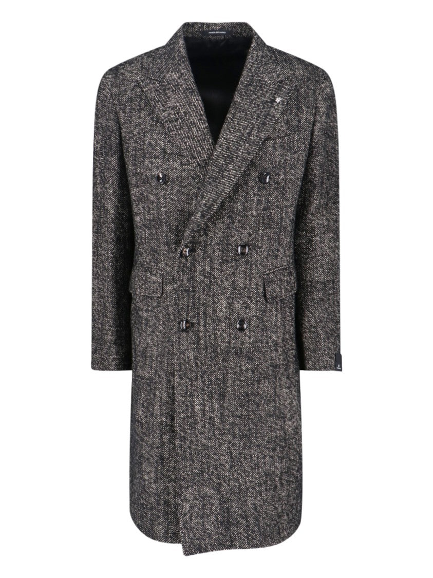 Tagliatore "Pino Lerario" Double-Breasted Coat Black
