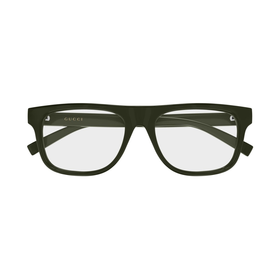 Gucci Bold Rectangular Frame Sunglasses With Glossy Finish