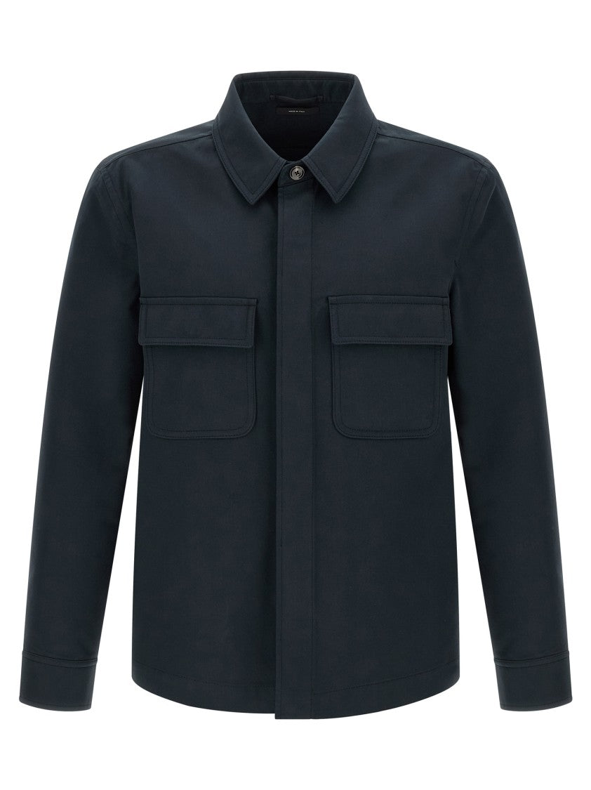 Tom Ford Heavy Cotton Twill Overshirt With Concealed Button Closure And Side Slits