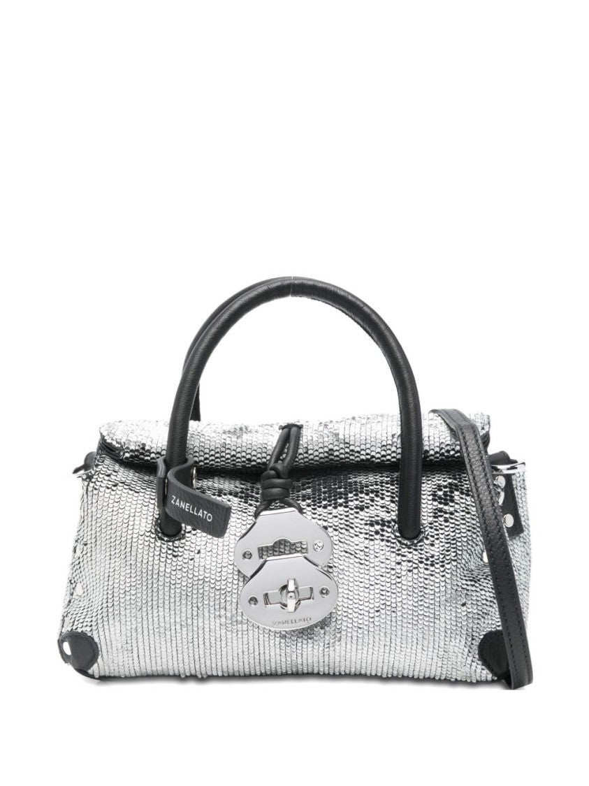 Zanellato Textured Silver Handbag With Structured Design