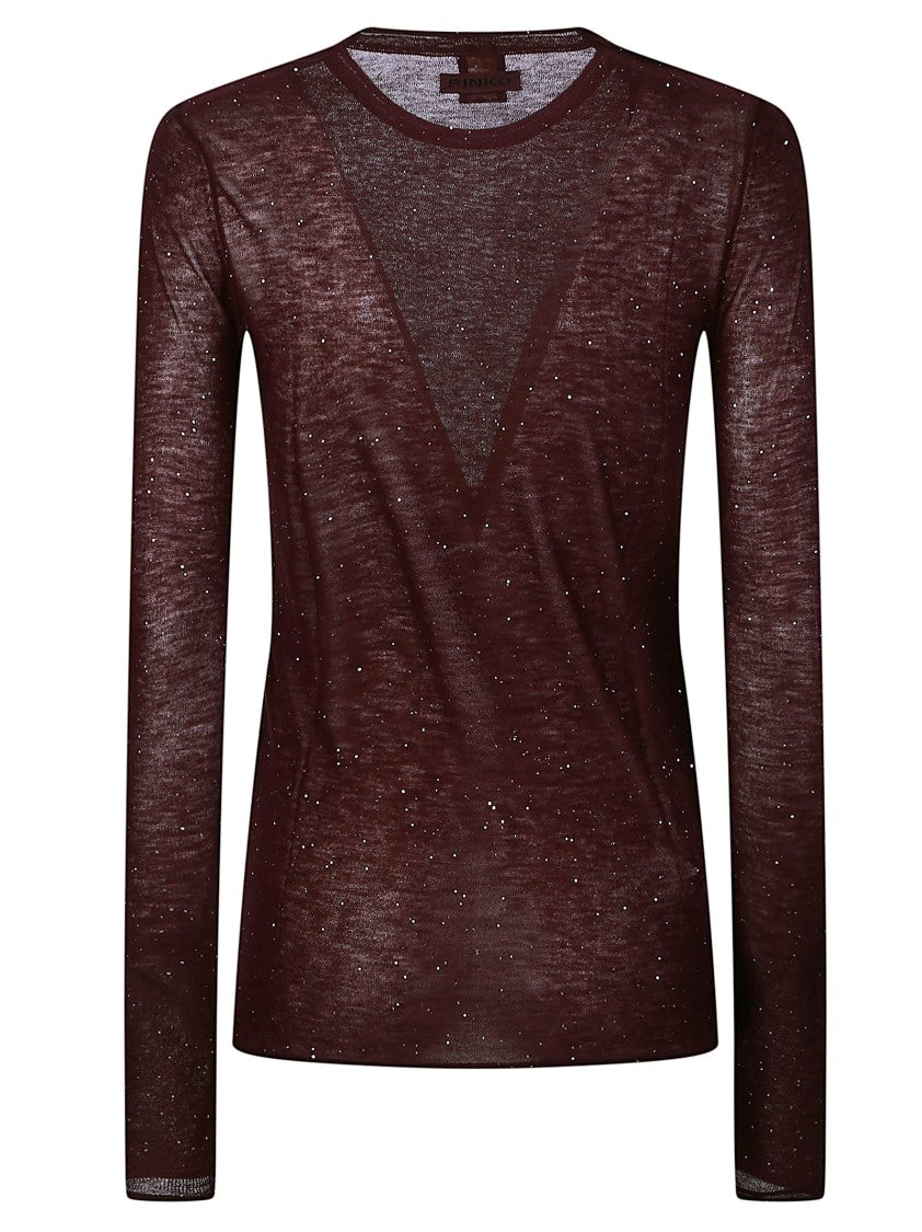Pinko Pico Wool-Blend Subtle Shimmer Sweater