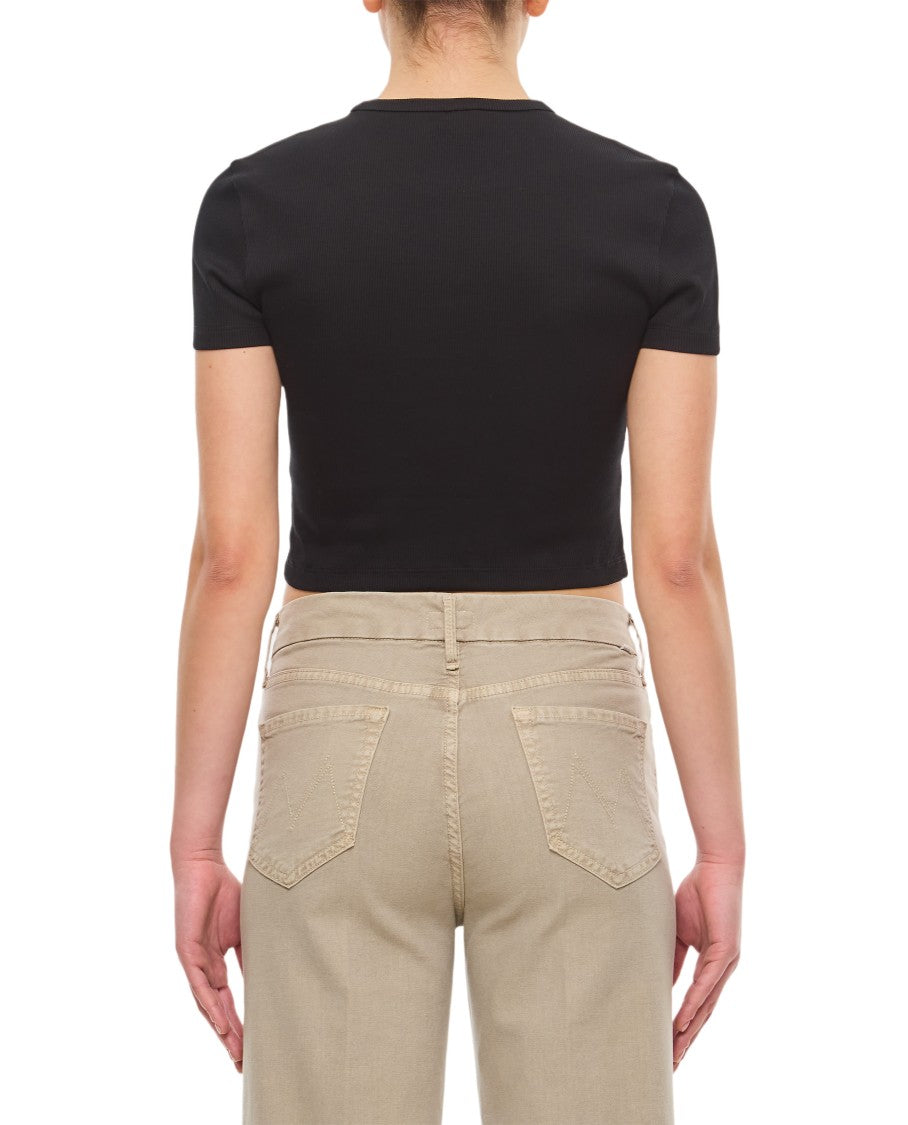 Fendi Ribbed Cropped T-Shirt