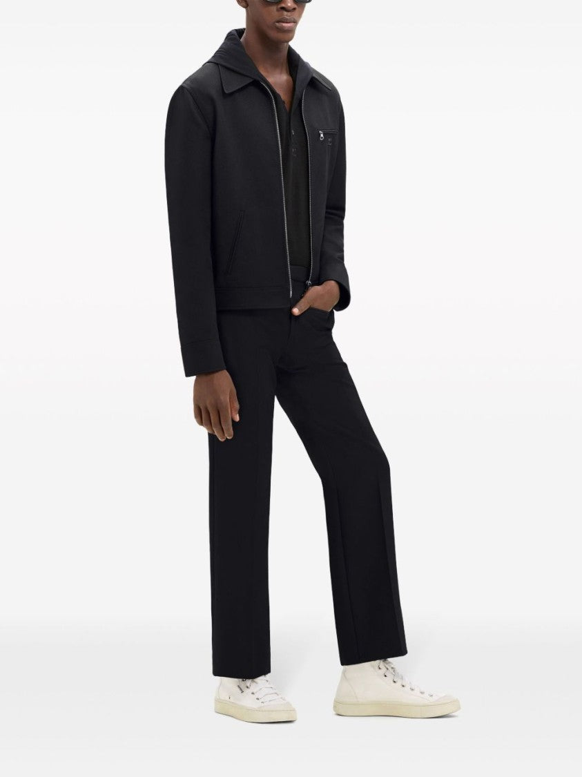 Courrèges Classic Collar Black Twill Weave Jacket