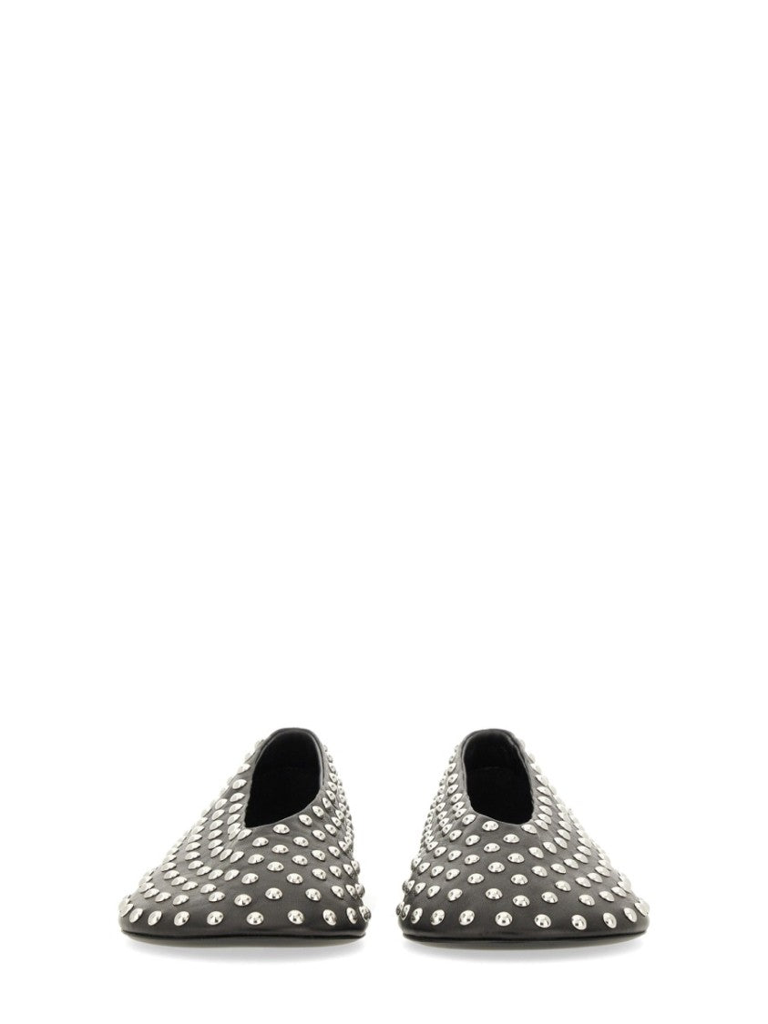 Jil Sander Nappa Ballerina Flats With Metallic Studs